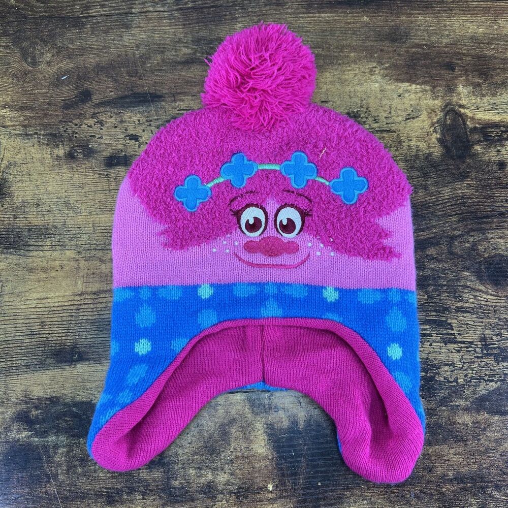 Trolls Pink Beanie Hat Cap Dreamworks